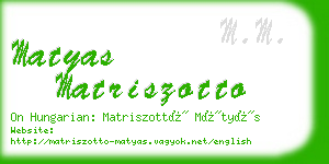 matyas matriszotto business card